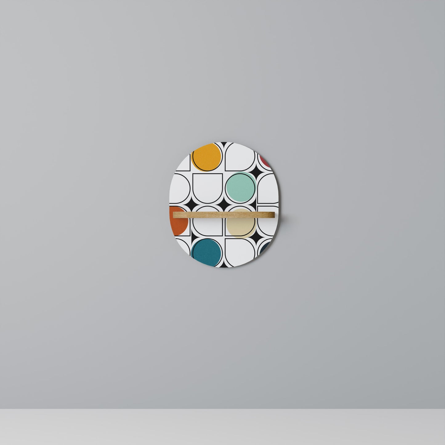 HUE HARMONY Mensola ovale per opere d'arte in effetto rovere