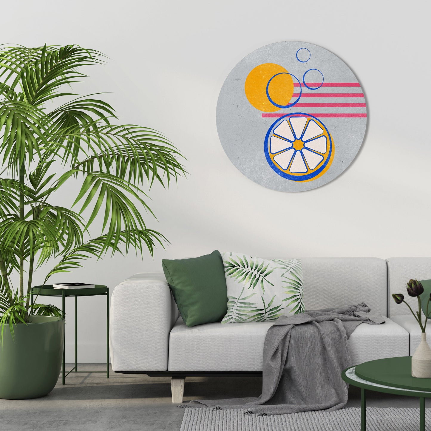 CITRUS SPARK Round Wall Art