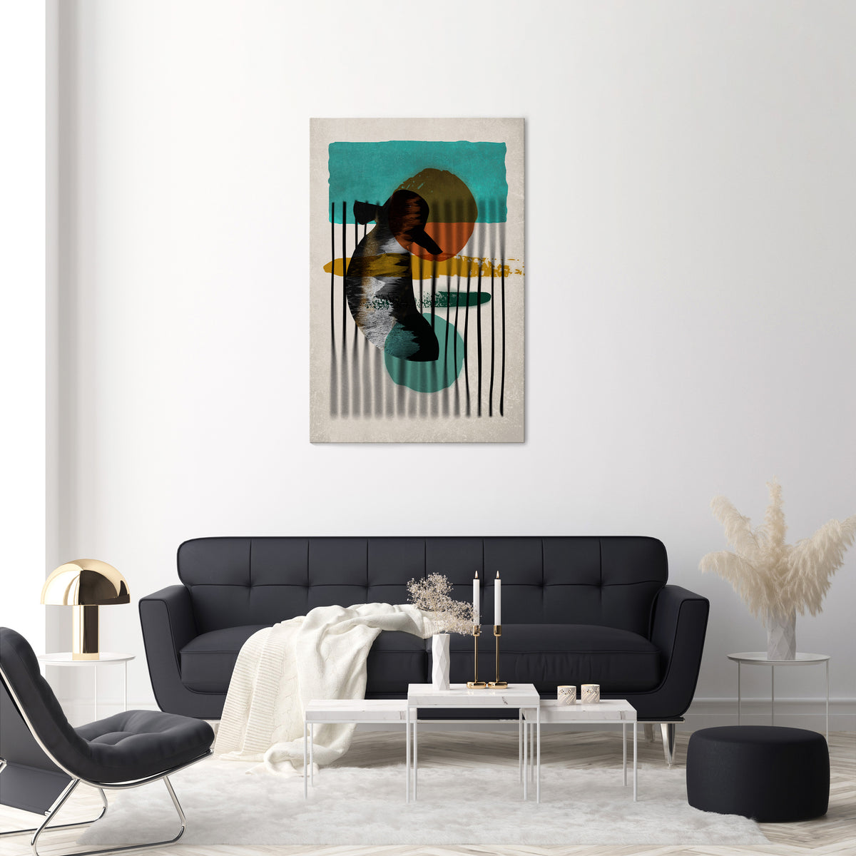 INKWELL TURQOISE Vertical Canvas Print