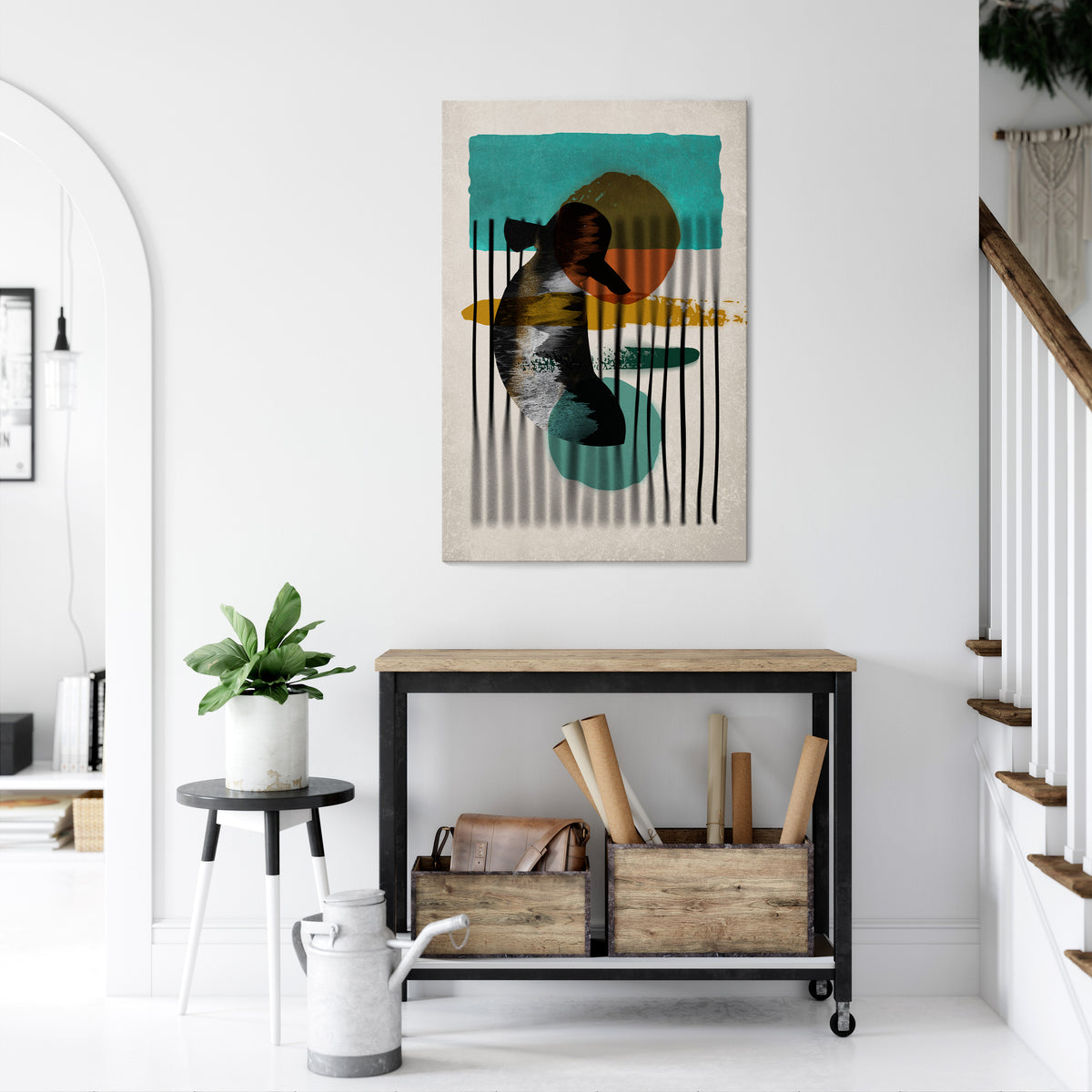 INKWELL TURQOISE Vertical Canvas Print