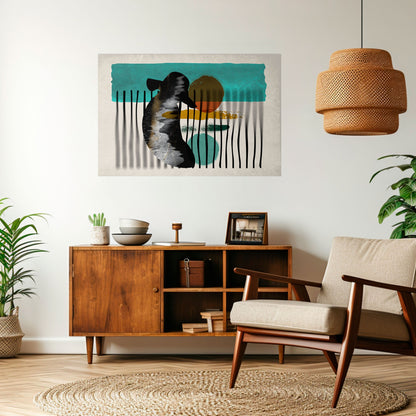 Poster orizzontale staccabile e attaccabile INKWELL TURQOISE