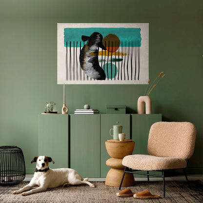 Poster orizzontale staccabile e attaccabile INKWELL TURQOISE