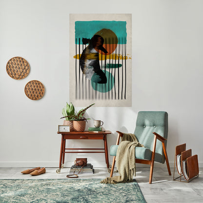 Poster verticale staccabile e attaccabile INKWELL TURQOISE