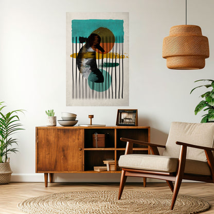 Poster verticale staccabile e attaccabile INKWELL TURQOISE