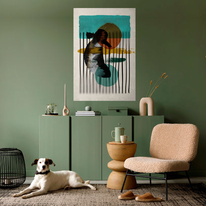 Poster verticale staccabile e attaccabile INKWELL TURQOISE