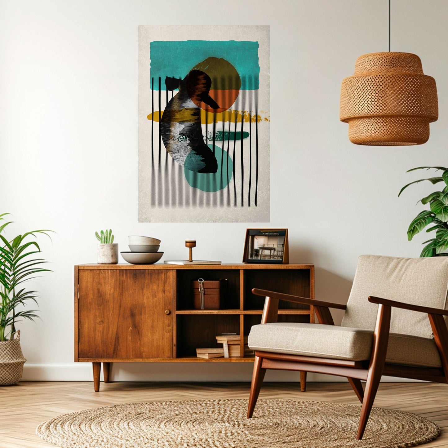Poster verticale staccabile e attaccabile INKWELL TURQOISE