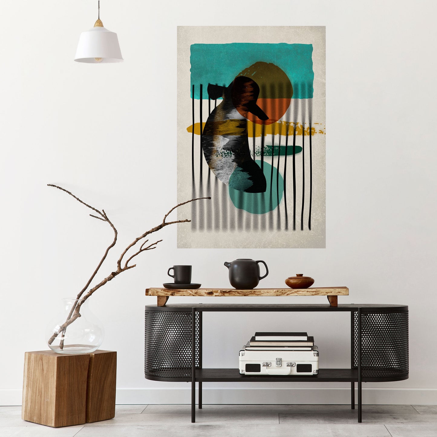 Poster verticale staccabile e attaccabile INKWELL TURQOISE