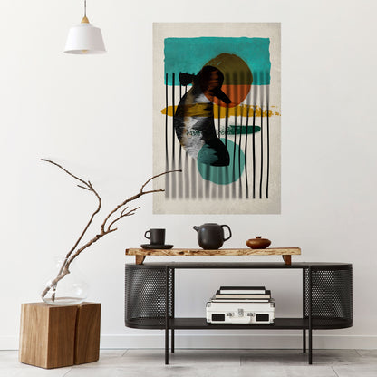 Poster verticale staccabile e attaccabile INKWELL TURQOISE