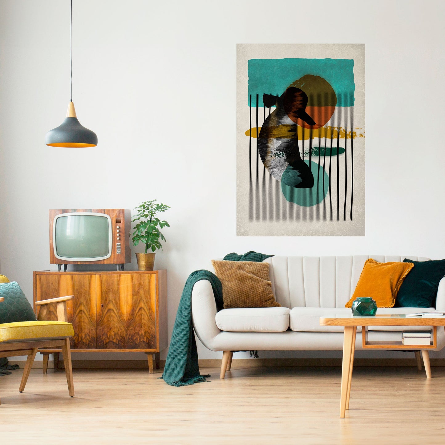 Poster verticale staccabile e attaccabile INKWELL TURQOISE