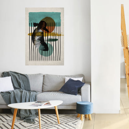 Poster verticale staccabile e attaccabile INKWELL TURQOISE