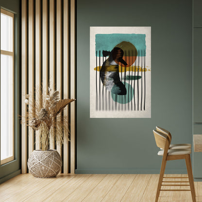 Poster verticale staccabile e attaccabile INKWELL TURQOISE
