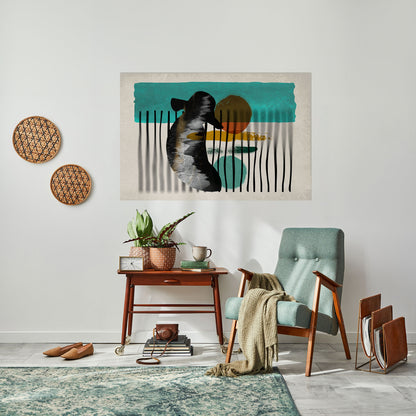 Poster orizzontale staccabile e attaccabile INKWELL TURQOISE