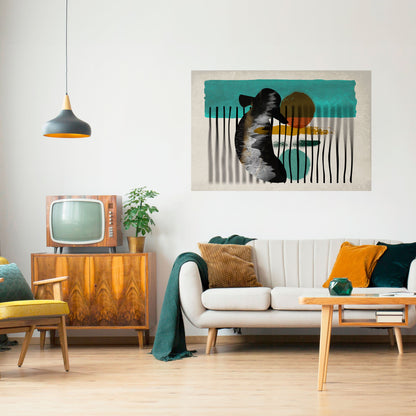 Poster orizzontale staccabile e attaccabile INKWELL TURQOISE