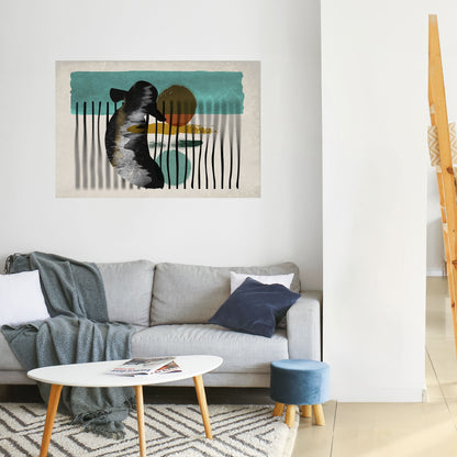 Poster orizzontale staccabile e attaccabile INKWELL TURQOISE