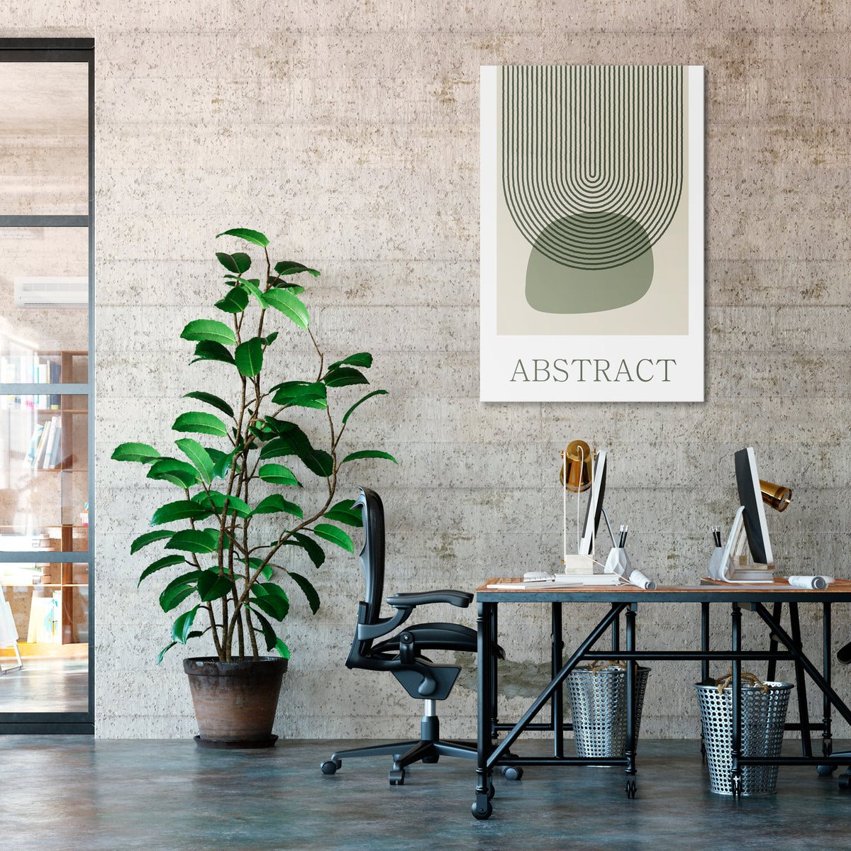 GREEN ABSTRACT Vertical Canvas Print