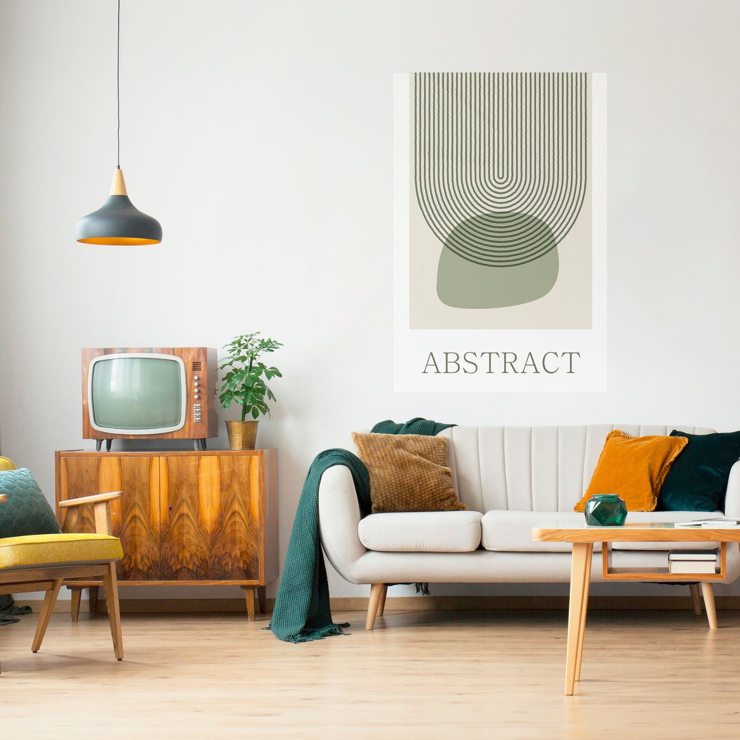 Poster verticale staccabile e attaccabile ASTRATTO VERDE