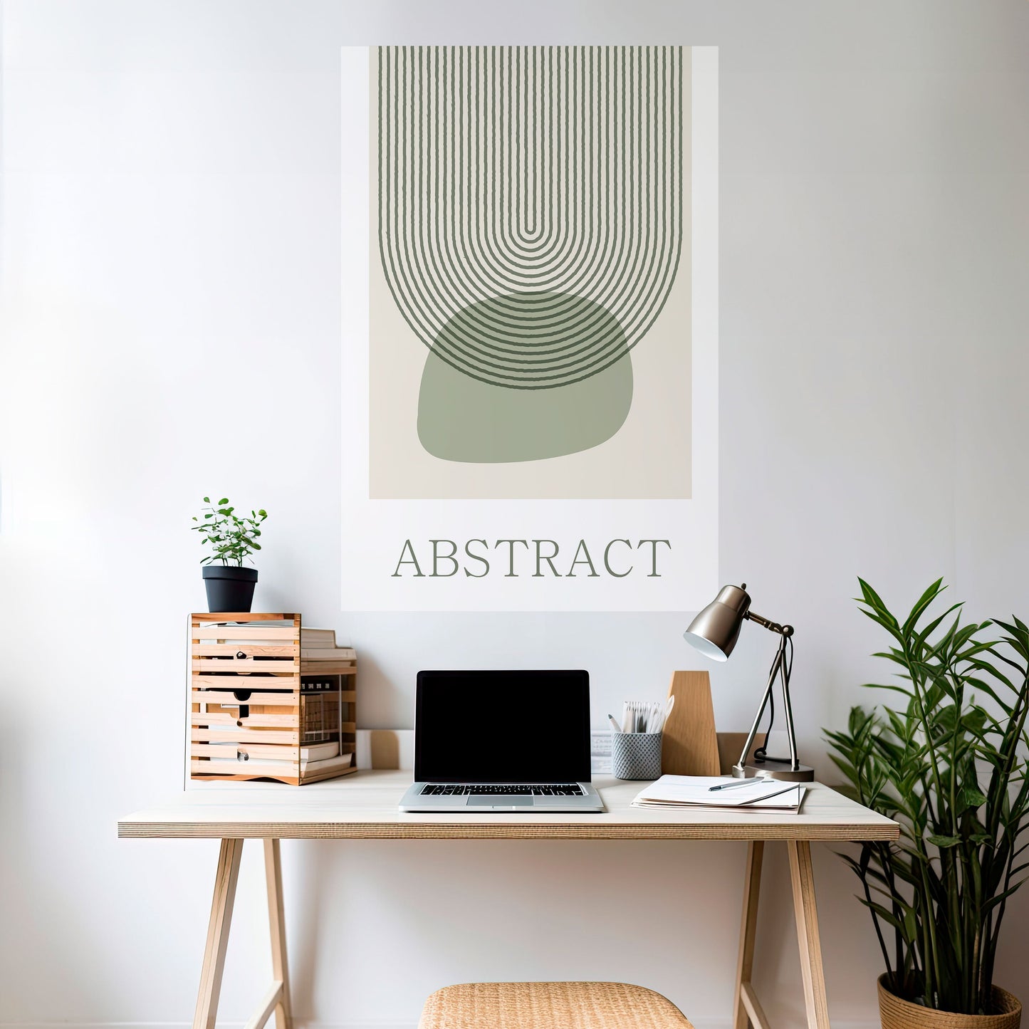 Poster verticale staccabile e attaccabile ASTRATTO VERDE