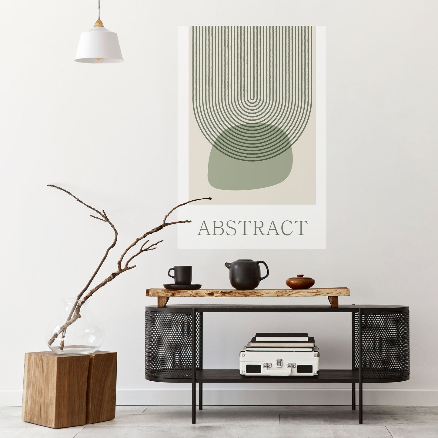 Poster verticale staccabile e attaccabile ASTRATTO VERDE