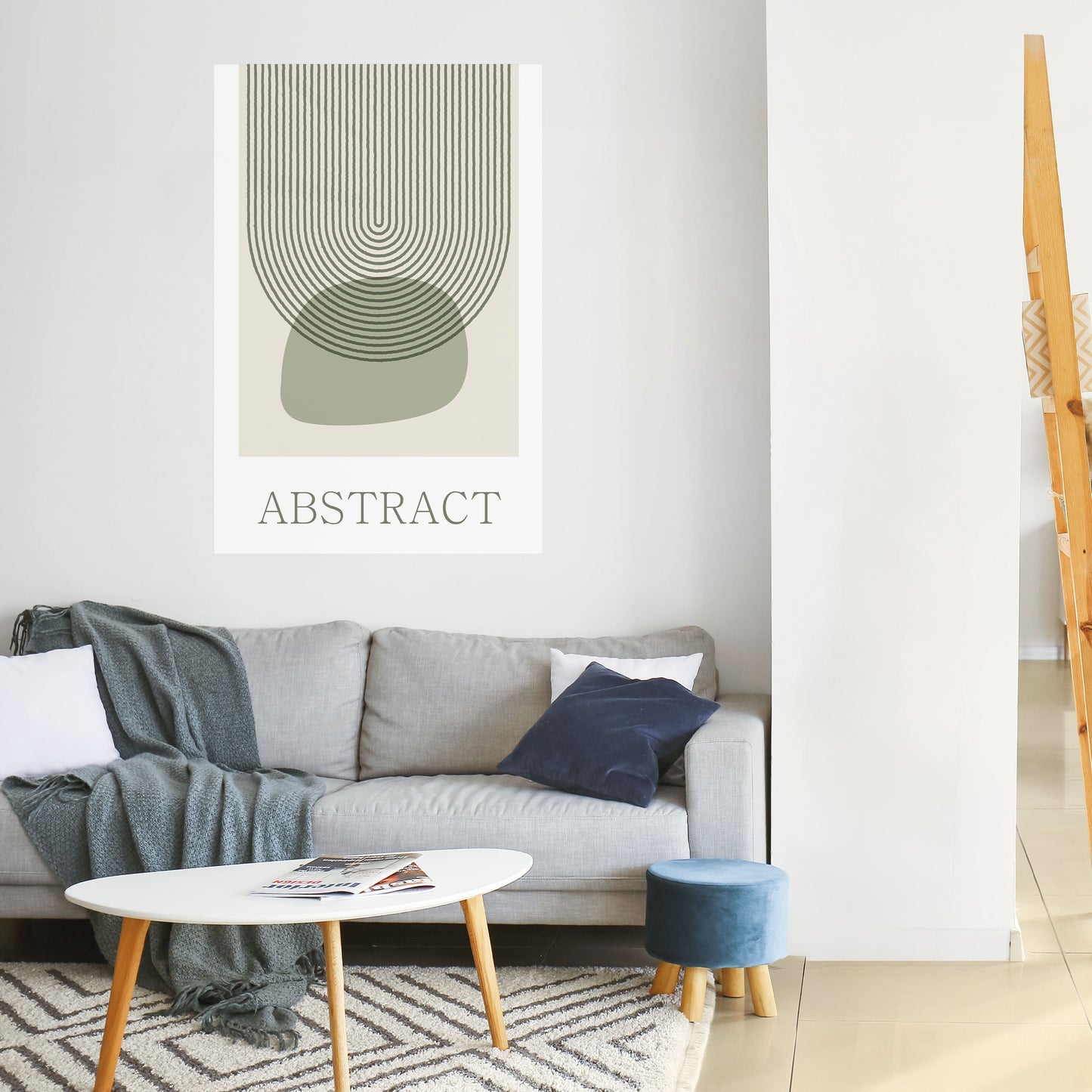 Poster verticale staccabile e attaccabile ASTRATTO VERDE
