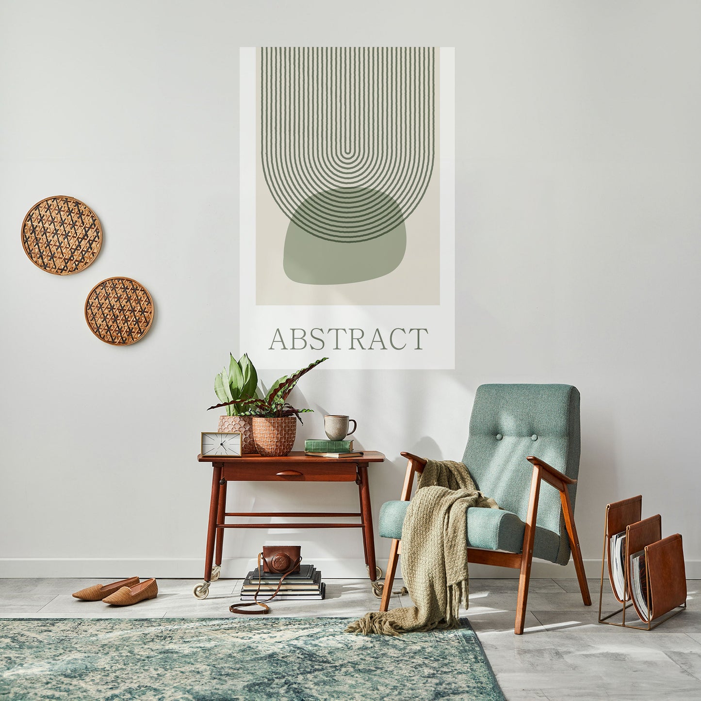 Poster verticale staccabile e attaccabile ASTRATTO VERDE