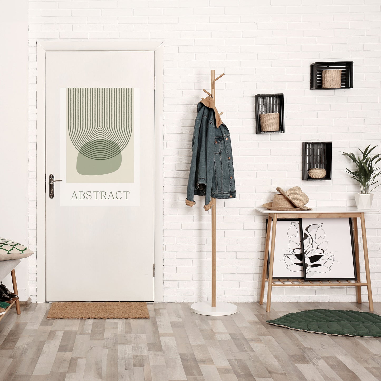 Poster verticale staccabile e attaccabile ASTRATTO VERDE