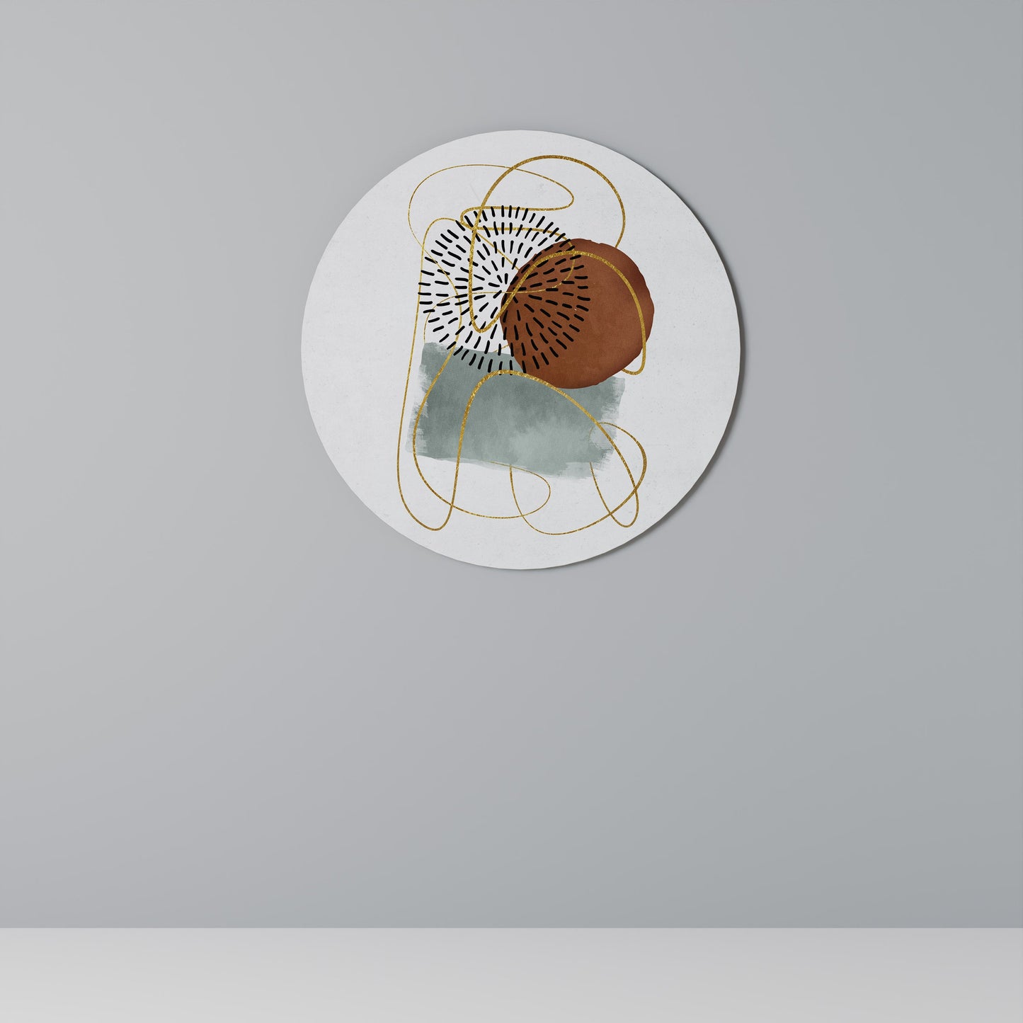 WRAPPED IN SHAPE Round Wall Art