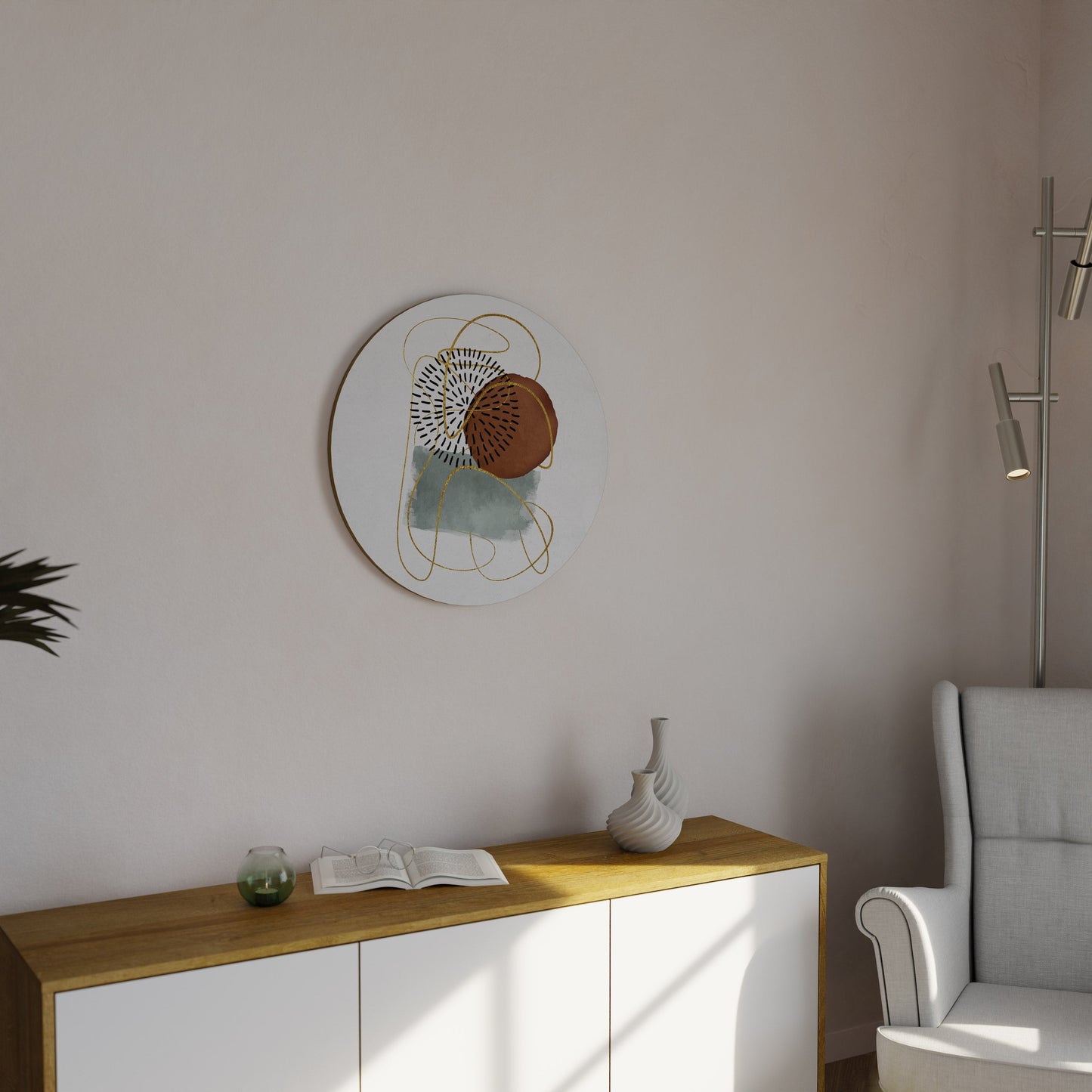 WRAPPED IN SHAPE Round Wall Art