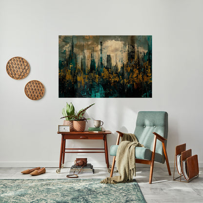 Poster orizzontale staccabile e attaccabile TOWN OSCURE
