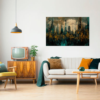 Poster orizzontale staccabile e attaccabile TOWN OSCURE