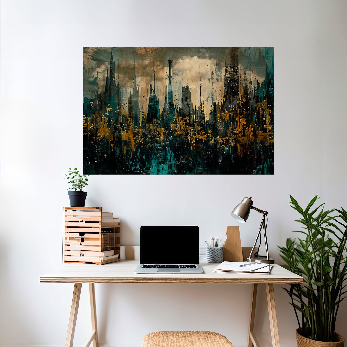 Poster orizzontale staccabile e attaccabile TOWN OSCURE
