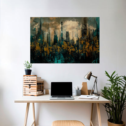 Poster orizzontale staccabile e attaccabile TOWN OSCURE