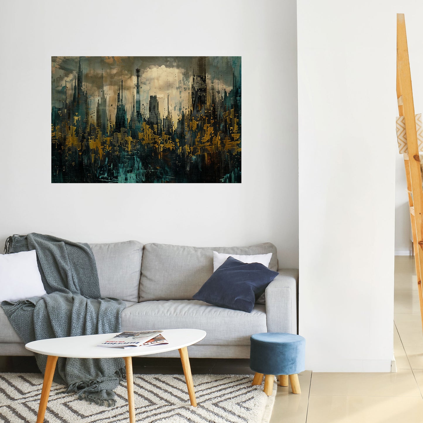 Poster orizzontale staccabile e attaccabile TOWN OSCURE