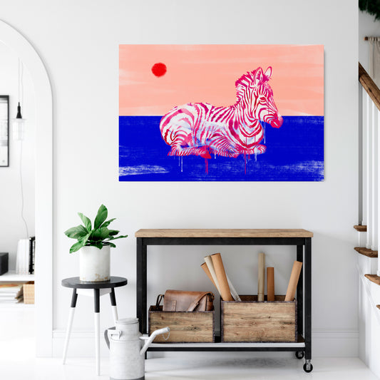FANCIFUL ZEBRA Stampa su tela orizzontale