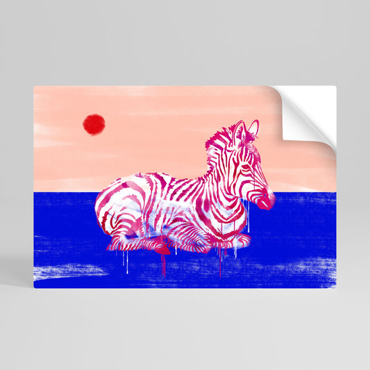 Poster orizzontale staccabile e attaccabile con fantasia zebra