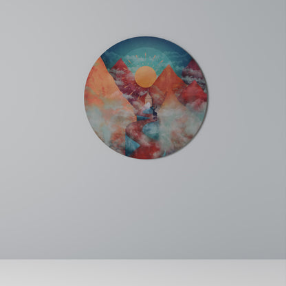 THE DEER MOUNTAIN Round Wall Art