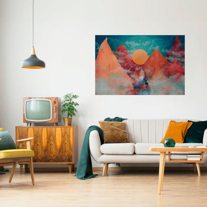 Poster orizzontale staccabile e attaccabile THE DEER MOUNTAIN