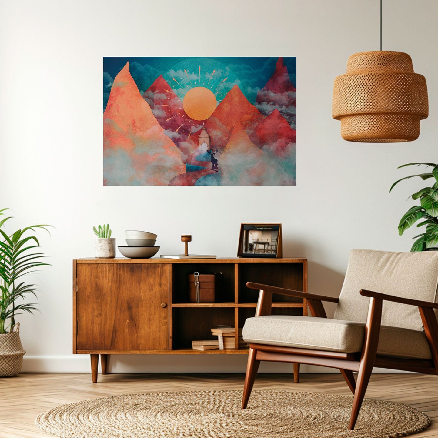 Poster orizzontale staccabile e attaccabile THE DEER MOUNTAIN