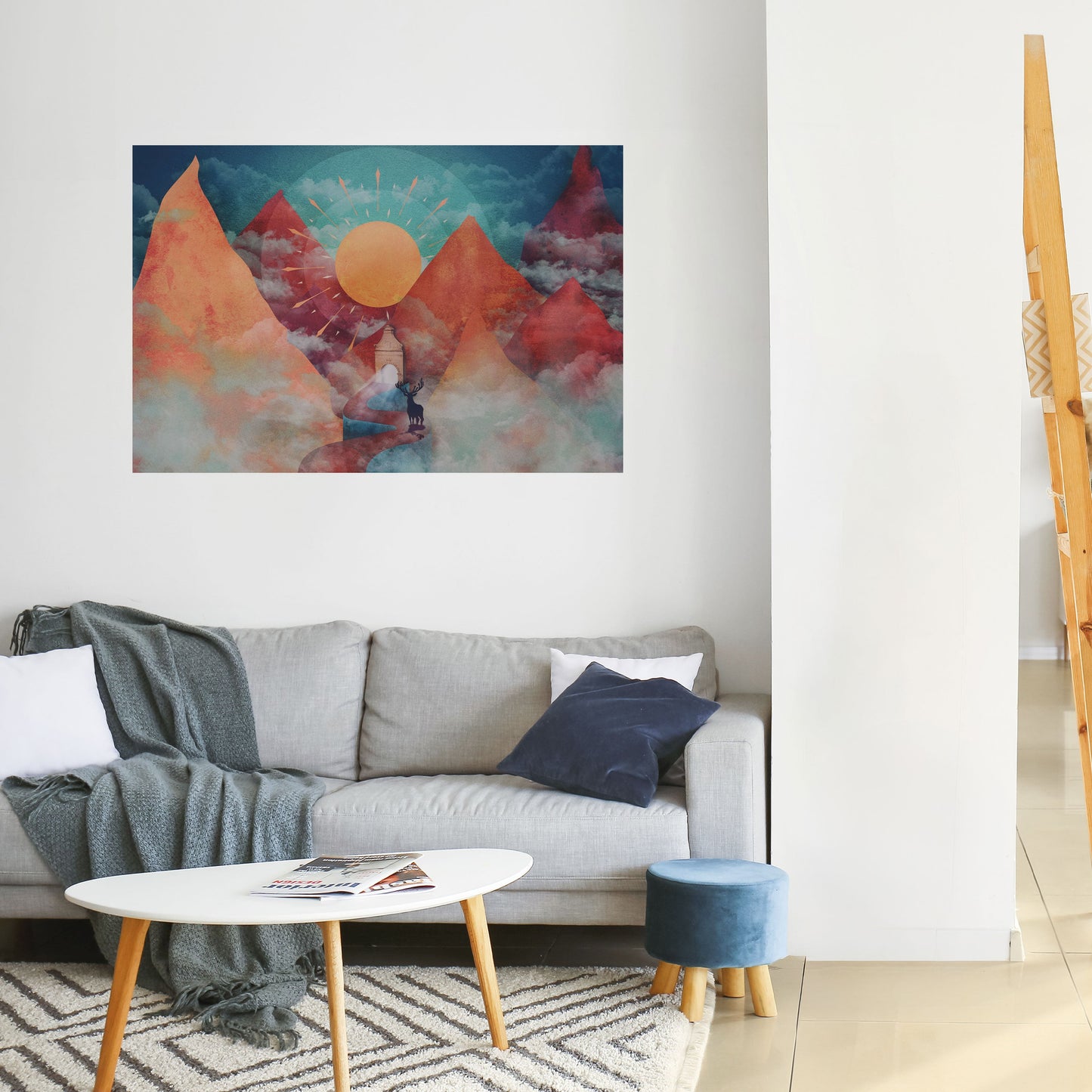 Poster orizzontale staccabile e attaccabile THE DEER MOUNTAIN