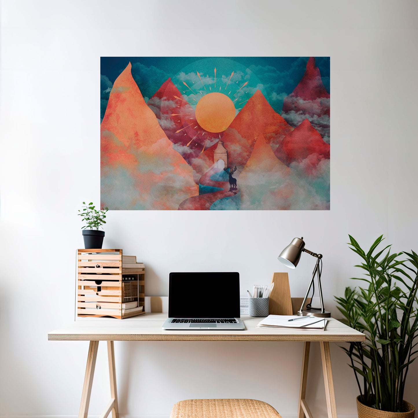 Poster orizzontale staccabile e attaccabile THE DEER MOUNTAIN