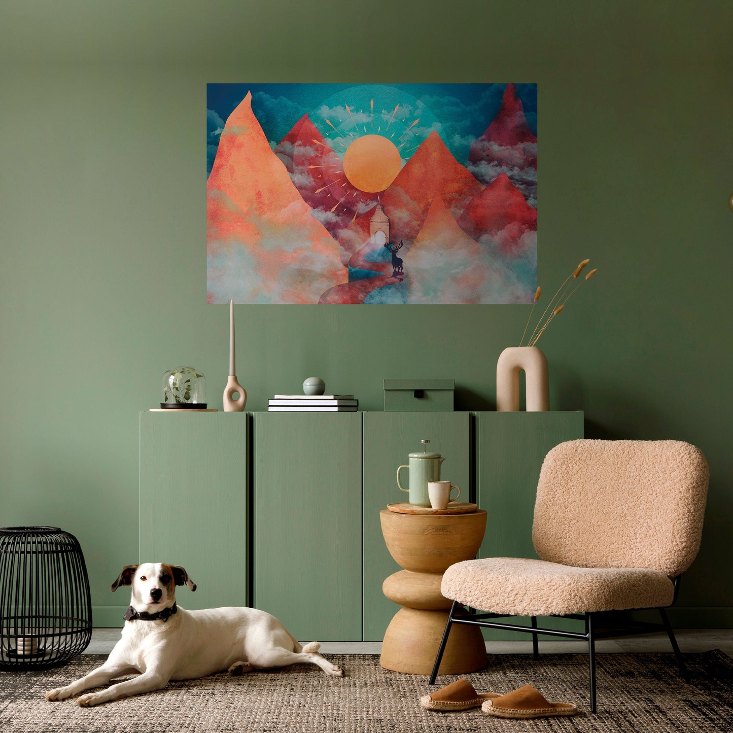 Poster orizzontale staccabile e attaccabile THE DEER MOUNTAIN
