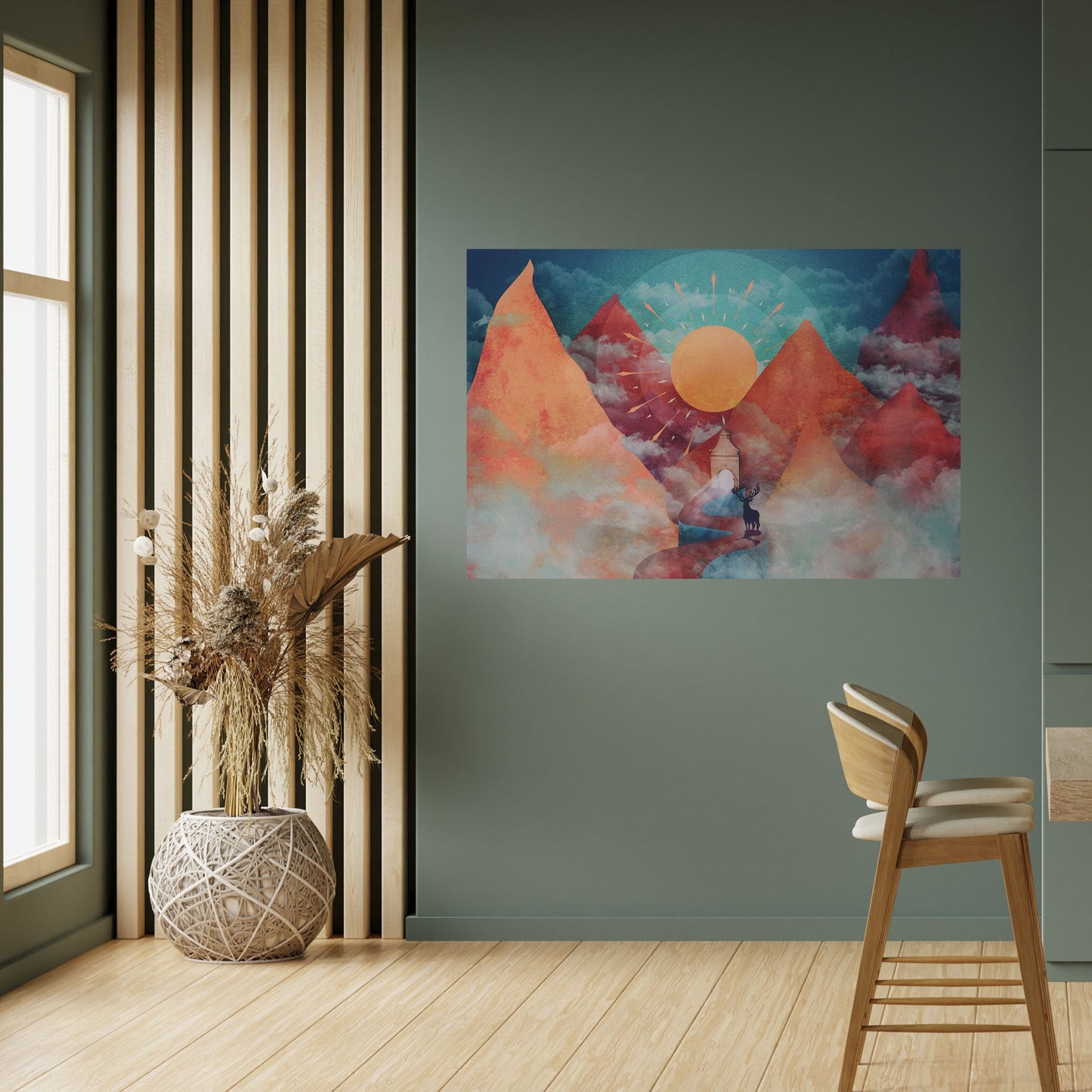Poster orizzontale staccabile e attaccabile THE DEER MOUNTAIN
