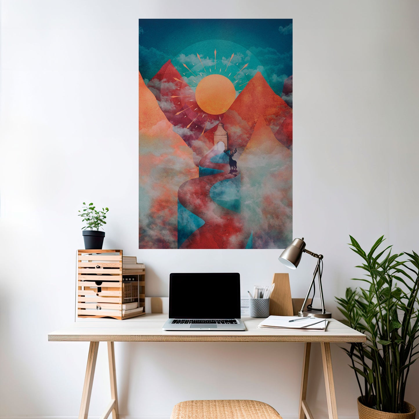 Poster verticale staccabile e attaccabile THE DEER MOUNTAIN