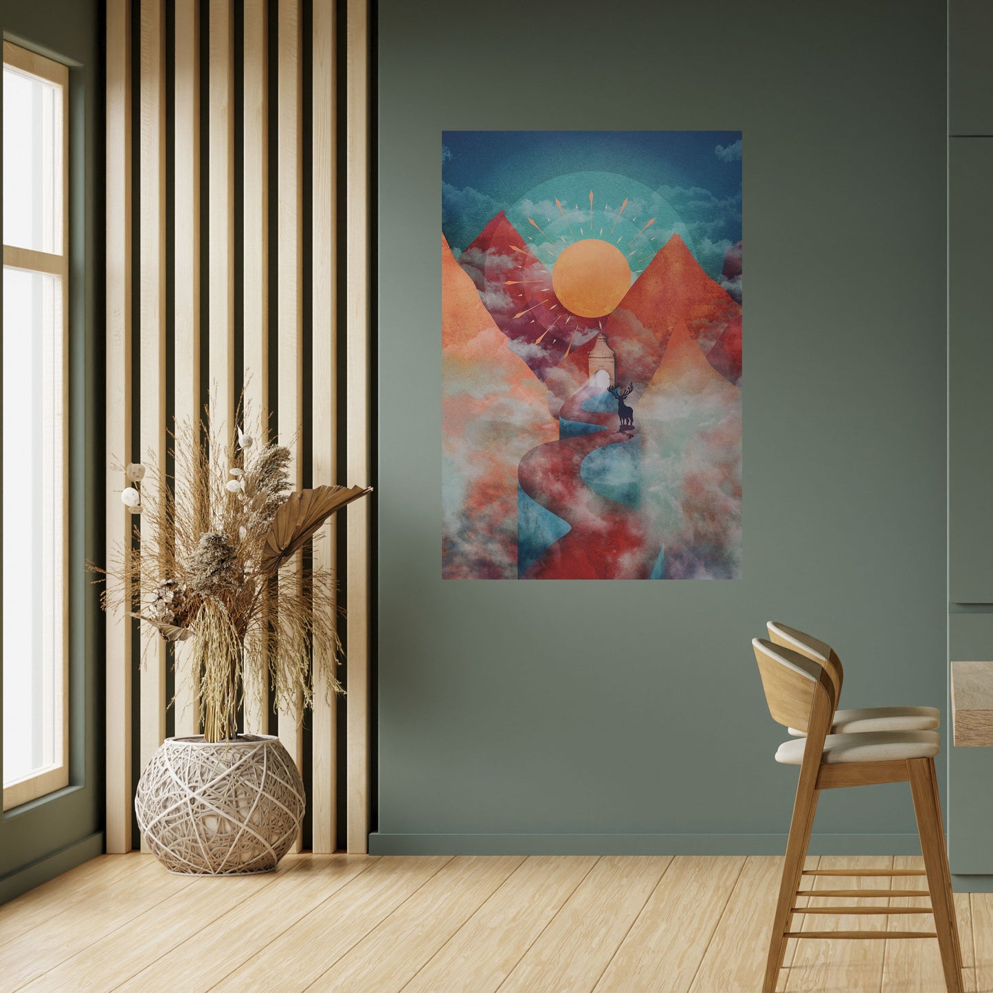 Poster verticale staccabile e attaccabile THE DEER MOUNTAIN