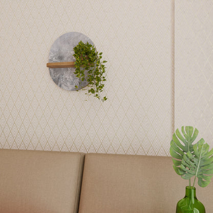 WHITE WHISPER Mensola ovale in effetto rovere
