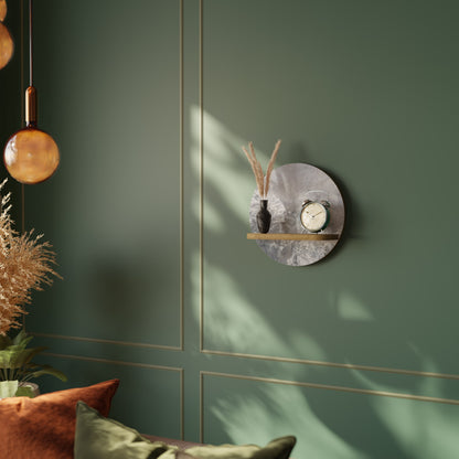 WHITE WHISPER Mensola rotonda per arte in effetto rovere