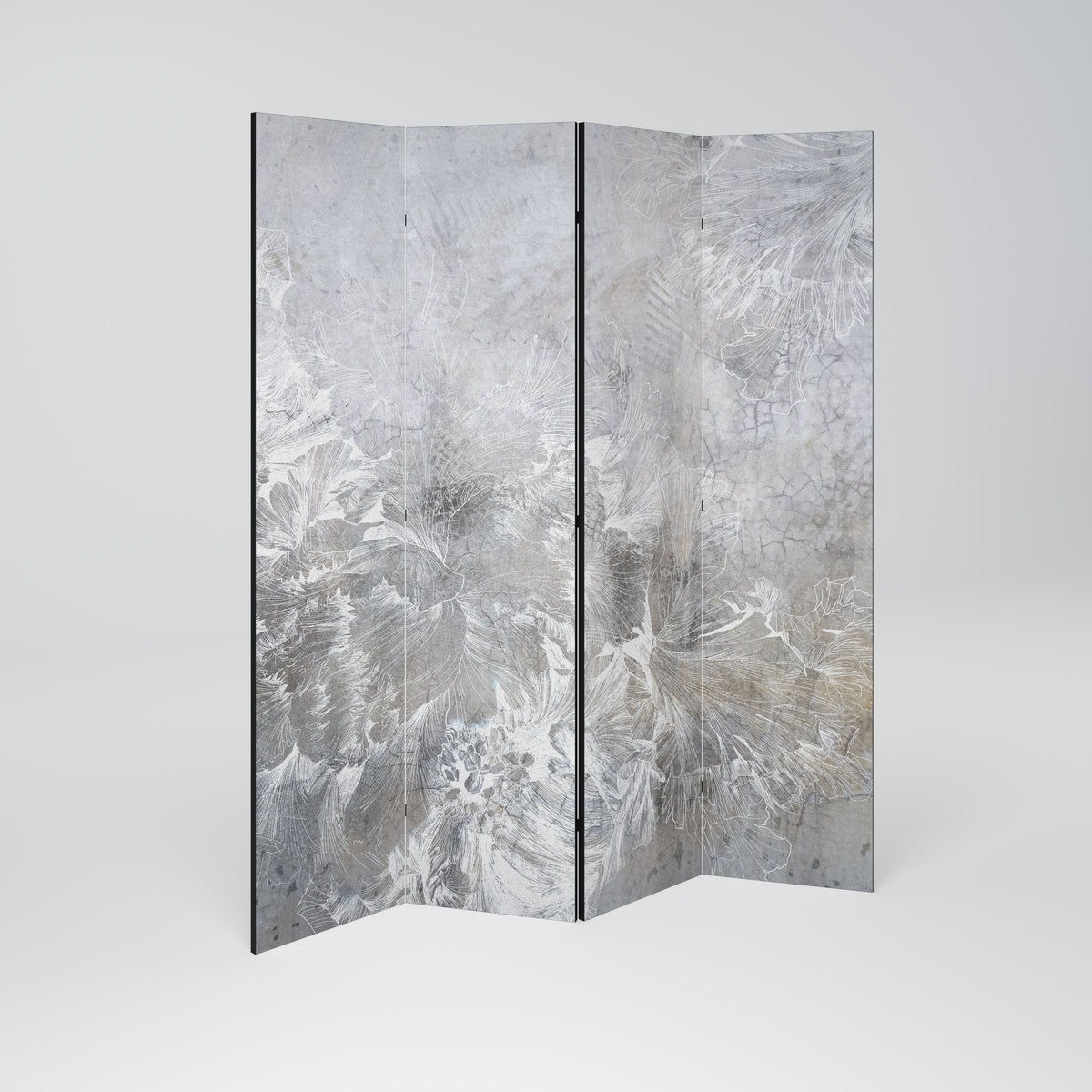 WHITE WHISPER Decorative 4-Panel Room Divider