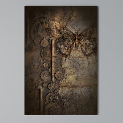 MECHANICAL BUTTERFLY Stampa su Tela Verticale