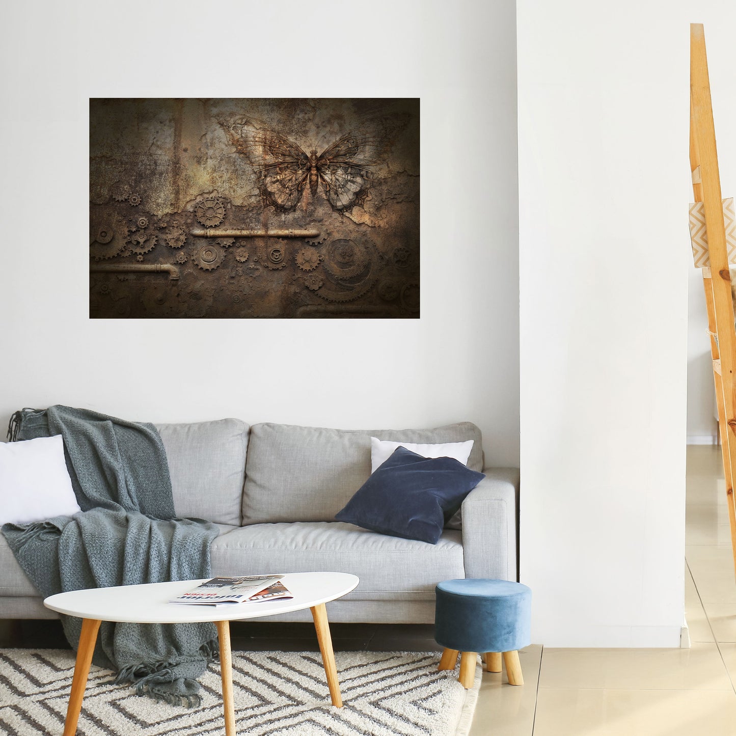 Poster orizzontale staccabile e attaccabile FARFALLA MECCANICA