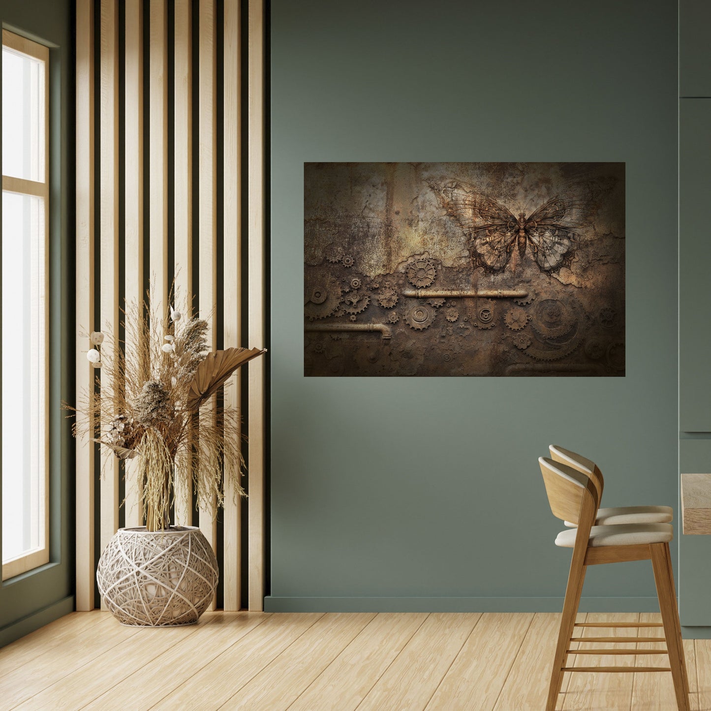 Poster orizzontale staccabile e attaccabile FARFALLA MECCANICA