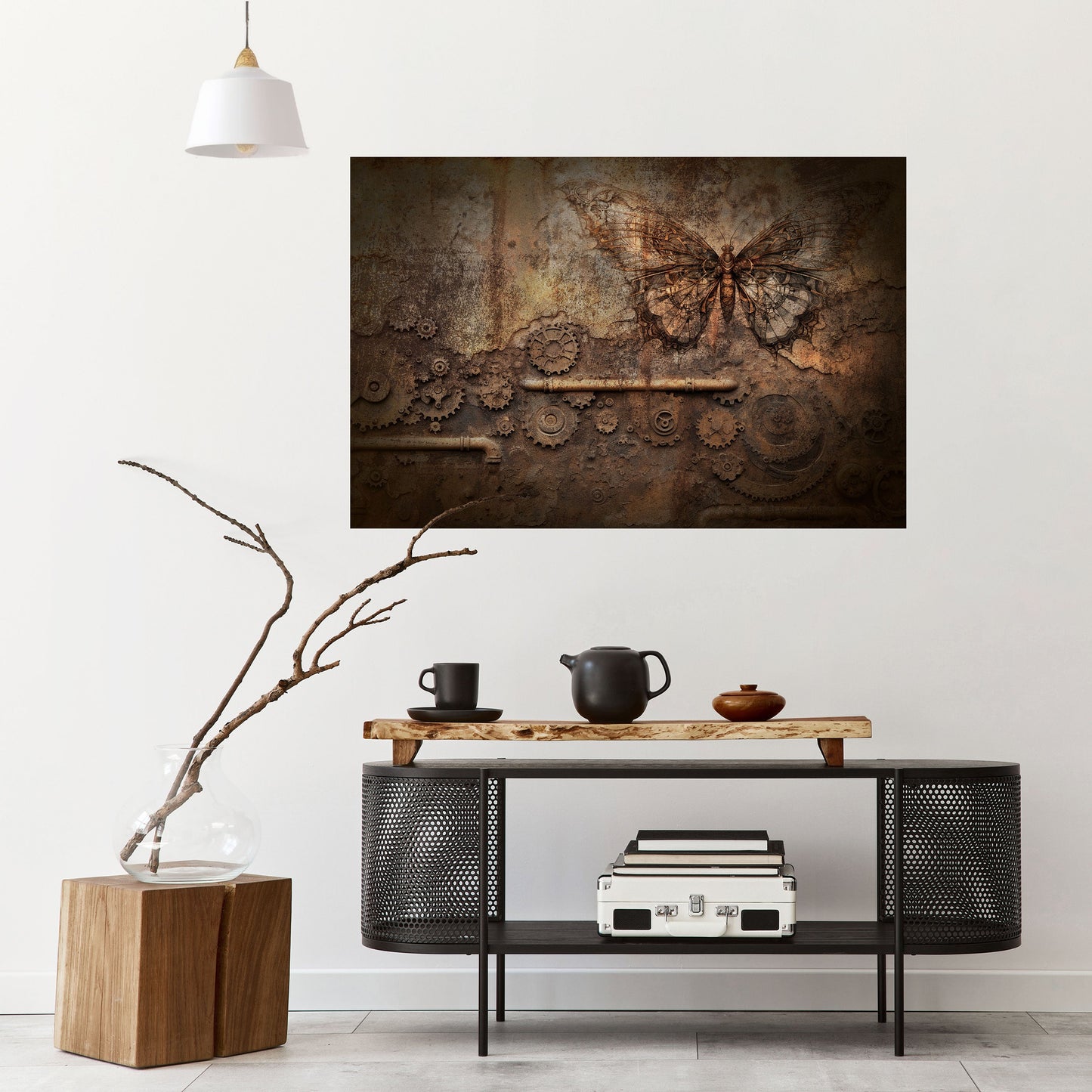 Poster orizzontale staccabile e attaccabile FARFALLA MECCANICA
